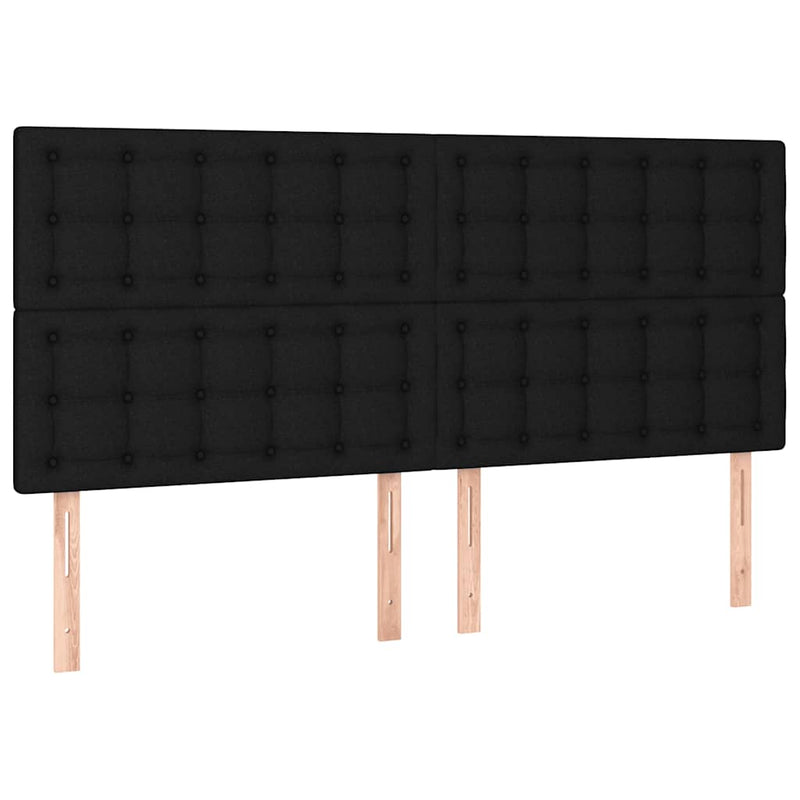 Pat box spring cu saltea, negru, 180x200 cm, catifea