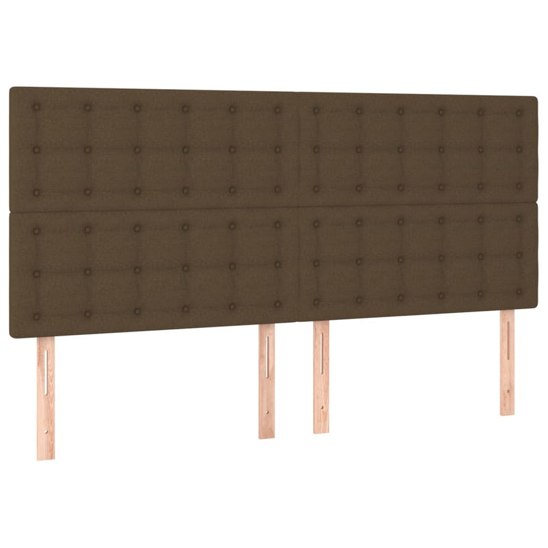 Pat box spring cu saltea, maro închis, 200x200 cm, textil