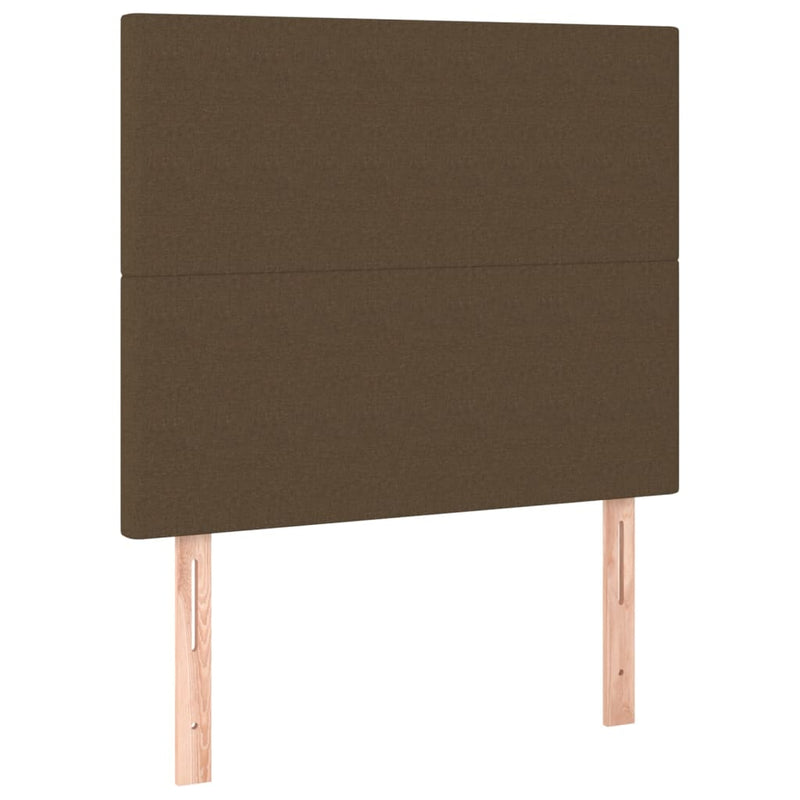 Pat box spring cu saltea, maro închis, 90x190 cm, textil