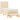 Pat box spring cu saltea, crem, 90x190 cm, textil