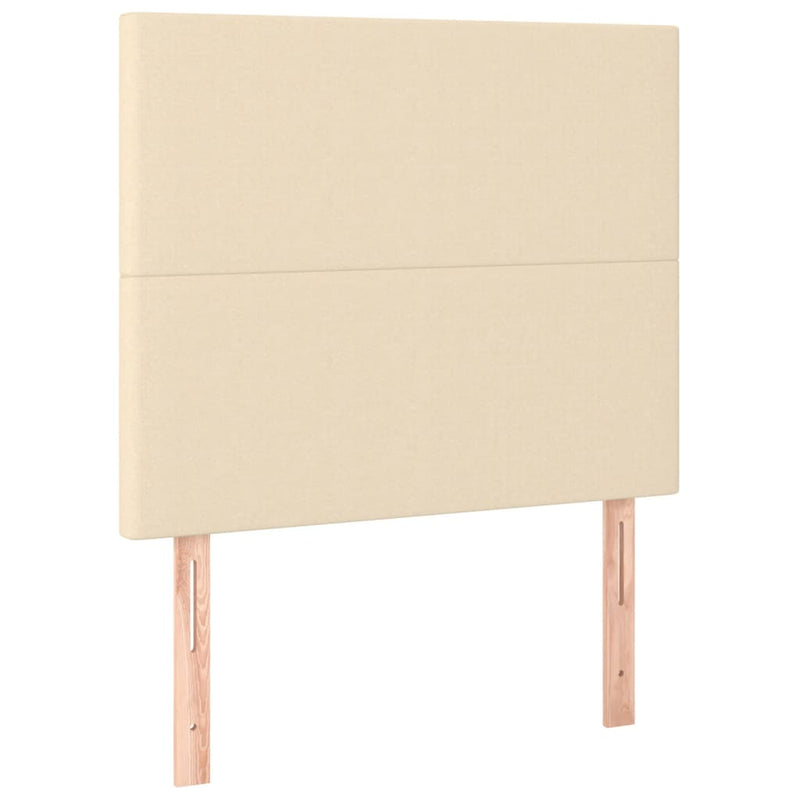 Pat box spring cu saltea, crem, 90x190 cm, textil