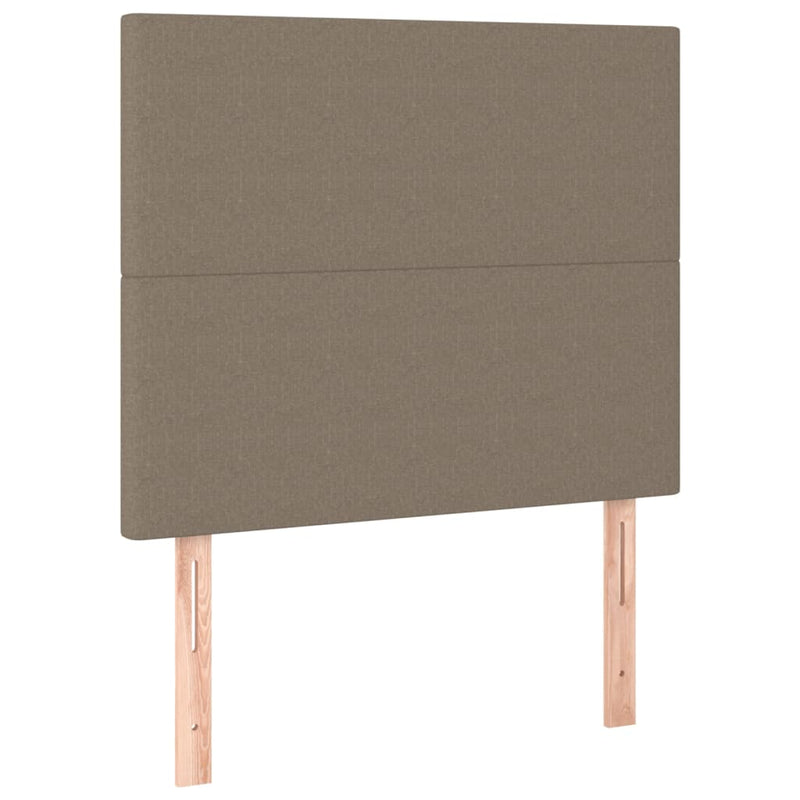 Pat box spring cu saltea, gri taupe, 90x200 cm, textil
