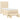 Pat box spring cu saltea, crem, 100x200 cm, textil