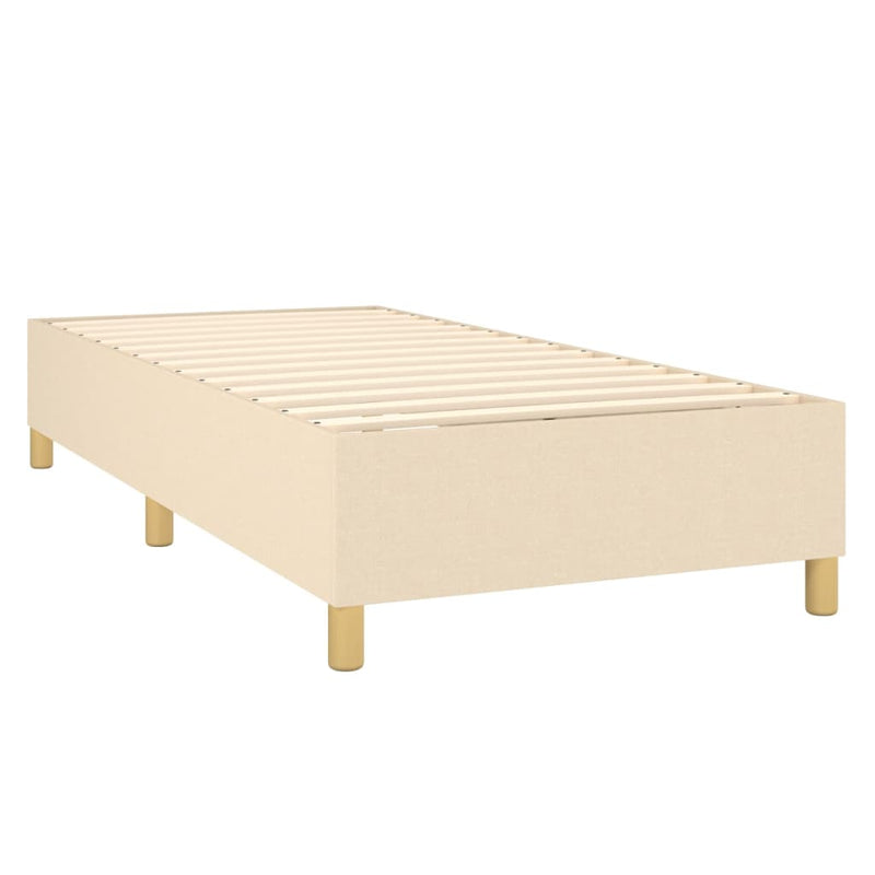 Pat box spring cu saltea, crem, 100x200 cm, textil