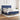 Pat box spring cu saltea, albastru, 180x200 cm, material textil