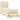 Pat box spring cu saltea, crem, 90x190 cm, textil