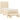 Pat box spring cu saltea, crem, 90x200 cm, textil