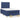 Pat box spring cu saltea, albastru, 120x200 cm, textil
