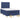 Pat box spring cu saltea, albastru, 120x200 cm, textil