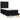 Pat box spring cu saltea, negru, 80x200 cm, textil