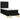 Pat box spring cu saltea, negru, 80x200 cm, textil