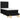 Pat box spring cu saltea, negru, 90x200 cm, textil