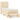 Pat box spring cu saltea, crem, 90x200 cm, textil