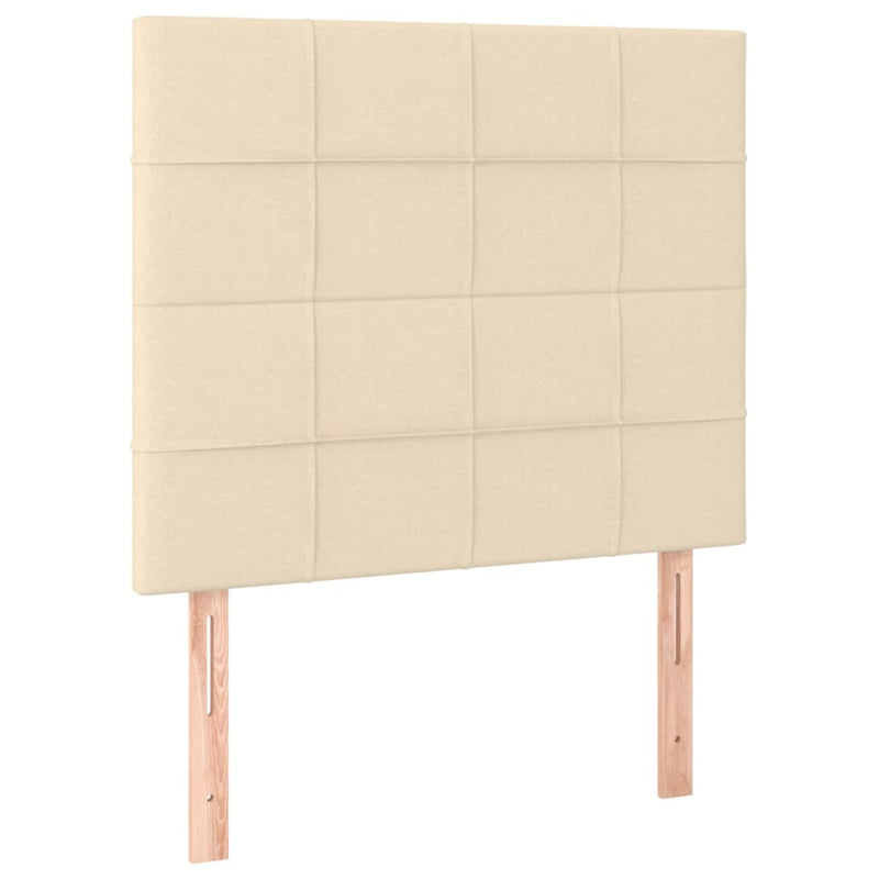 Pat box spring cu saltea, crem, 90x200 cm, textil