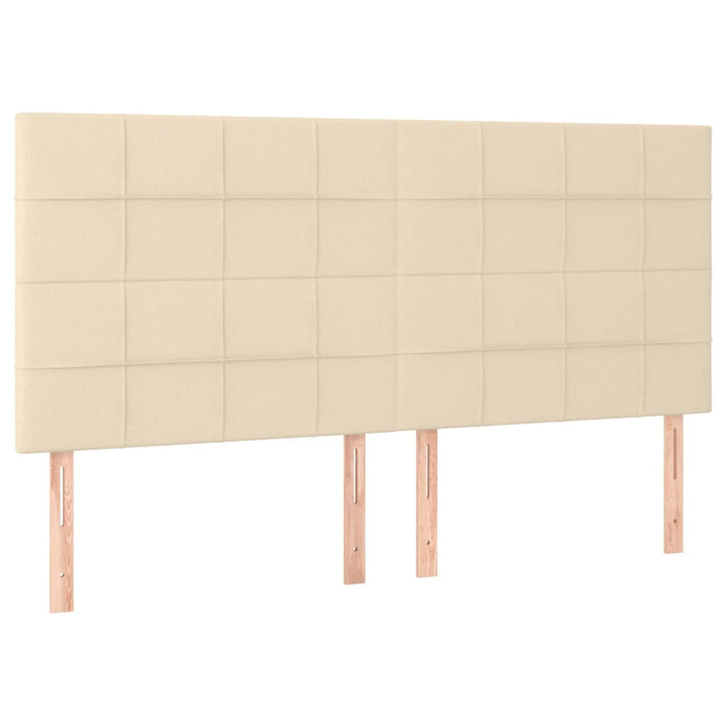 Pat box spring cu saltea, crem, 160x200 cm, material textil