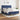 Pat continental cu saltea, albastru, 160x200cm, material textil