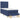 Pat box spring cu saltea, albastru, 80x200 cm, textil