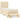Pat box spring cu saltea, crem, 90x200 cm, textil