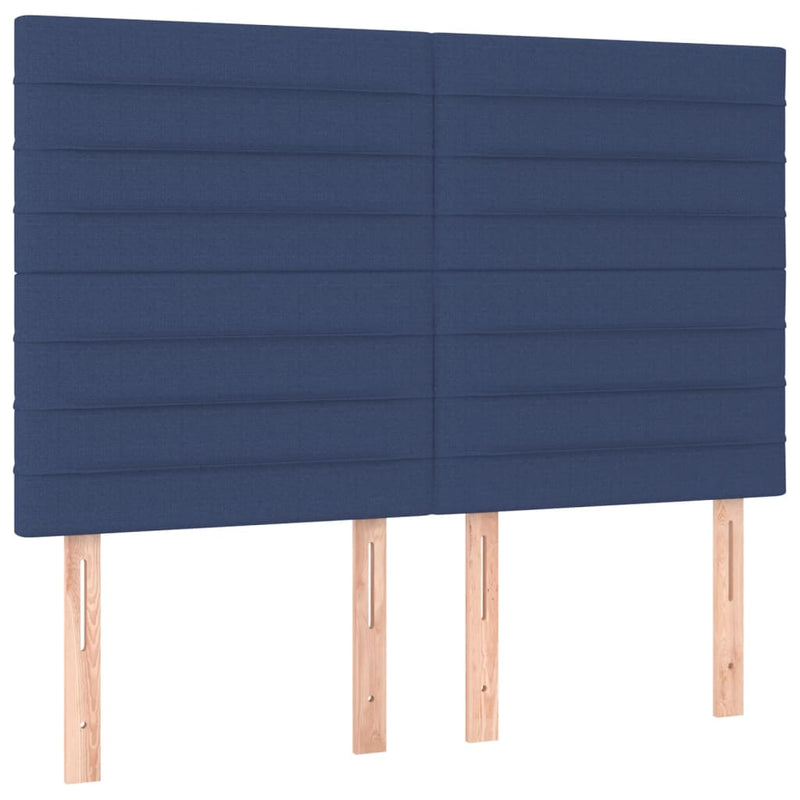 Pat box spring cu saltea, albastru, 140x200 cm, textil