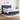 Pat continental cu saltea, albastru, 160x200cm, material textil