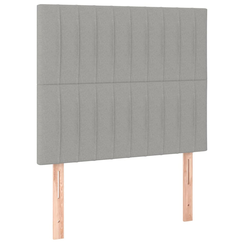 Pat box spring cu saltea, gri deschis, 90x190 cm, textil