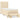 Pat box spring cu saltea, crem, 90x190 cm, textil