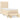 Pat box spring cu saltea, crem, 90x200 cm, textil