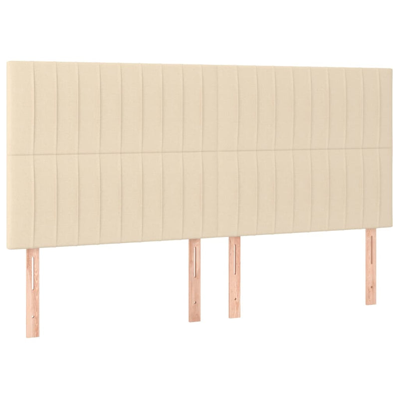 Pat box spring cu saltea, crem, 160x200 cm, material textil