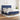 Pat continental cu saltea, albastru, 160x200cm, material textil