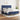 Pat box spring cu saltea, albastru, 180x200 cm, material textil