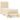 Pat box spring cu saltea, crem, 90x200 cm, textil