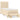 Pat box spring cu saltea, crem, 100x200 cm, textil