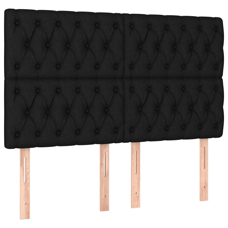 Pat box spring cu saltea, negru, 140x190 cm, textil