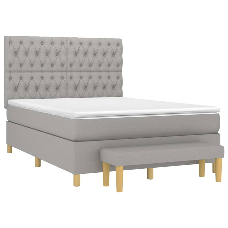 Pat continental, gri deschis, 140x200 cm, material textil