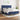 Pat continental cu saltea, albastru, 160x200cm, material textil