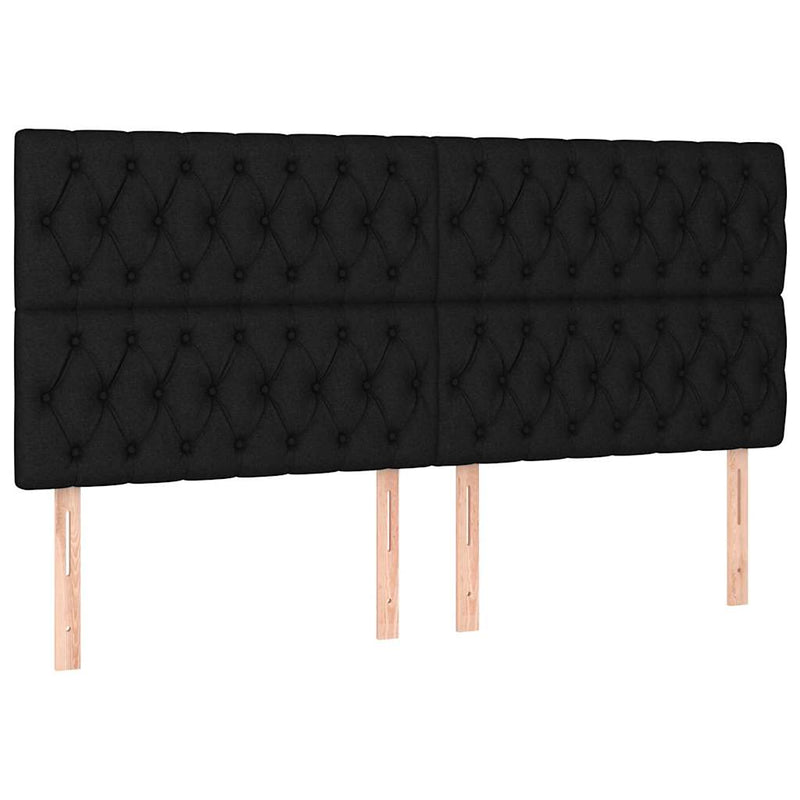 Pat box spring cu saltea, negru, 200x200 cm, textil