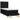 Pat box spring cu saltea, negru, 80x200 cm, textil