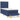 Pat box spring cu saltea, albastru, 80x200 cm, textil