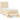 Pat box spring cu saltea, crem, 90x190 cm, textil