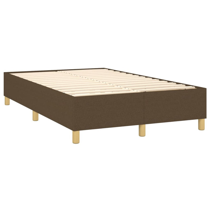 Pat box spring cu saltea, maro închis, 120x200 cm, textil