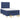 Pat box spring cu saltea, albastru, 120x200 cm, textil