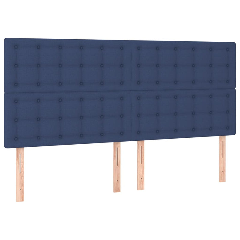 Pat box spring cu saltea, albastru, 180x200 cm, material textil