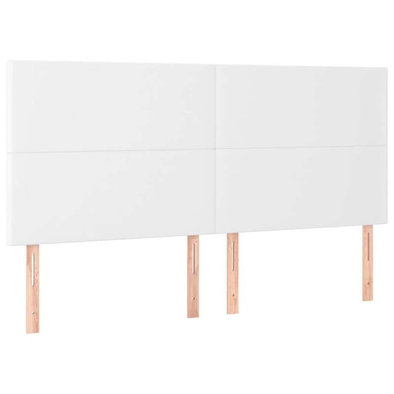 Pat box spring cu saltea, alb, 180x200 cm, piele ecologică