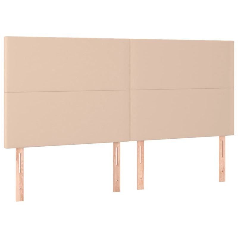 Pat continental cu saltea, cappuccino, 200x200 cm, piele eco