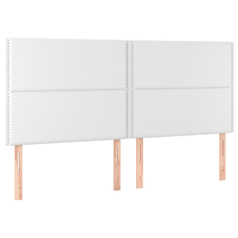 Pat box spring cu saltea, alb, 200x200 cm, piele ecologică