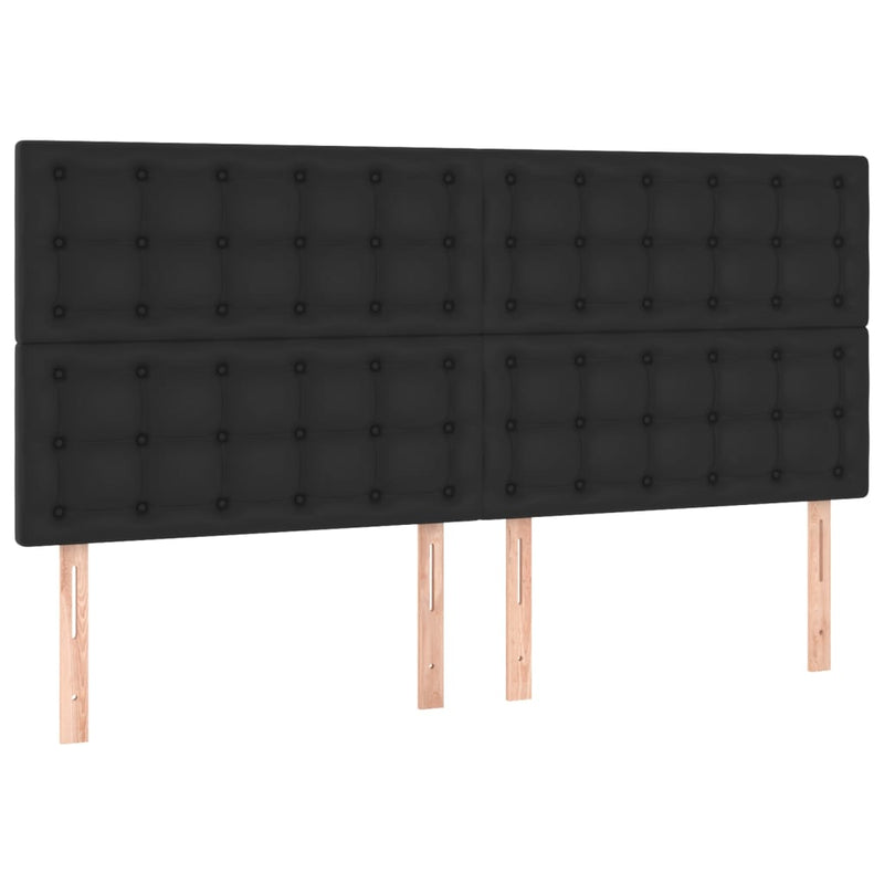 Pat box spring cu saltea, negru, 200x200 cm, piele ecologică