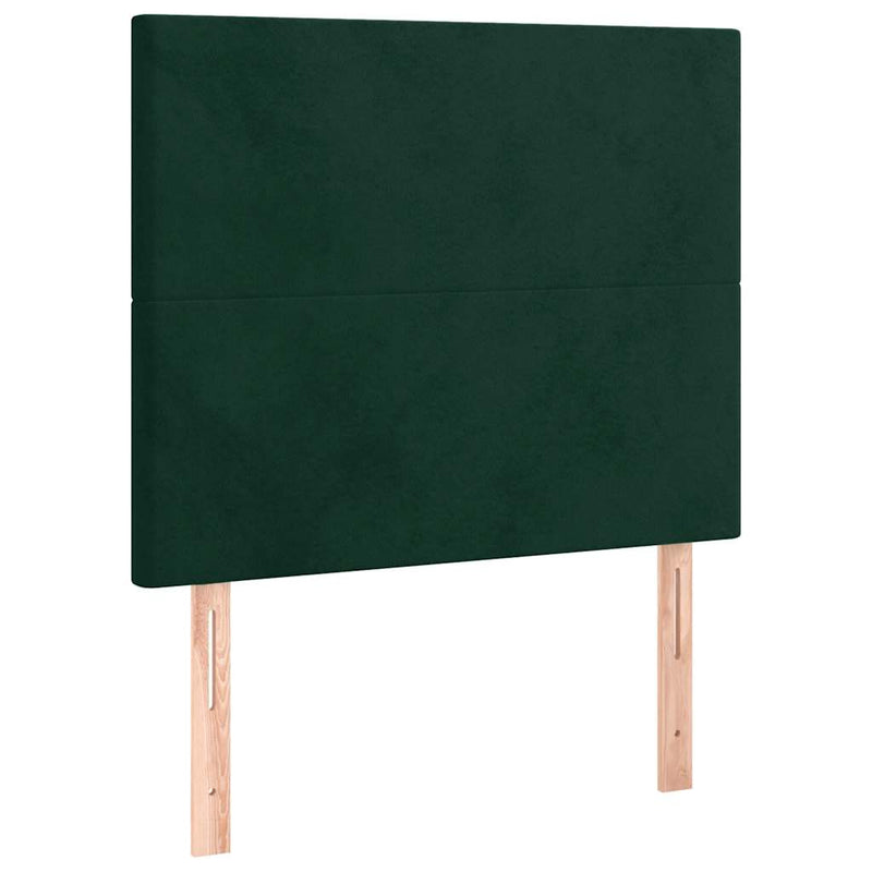 Pat box spring cu saltea, verde închis, 100x200 cm, catifea