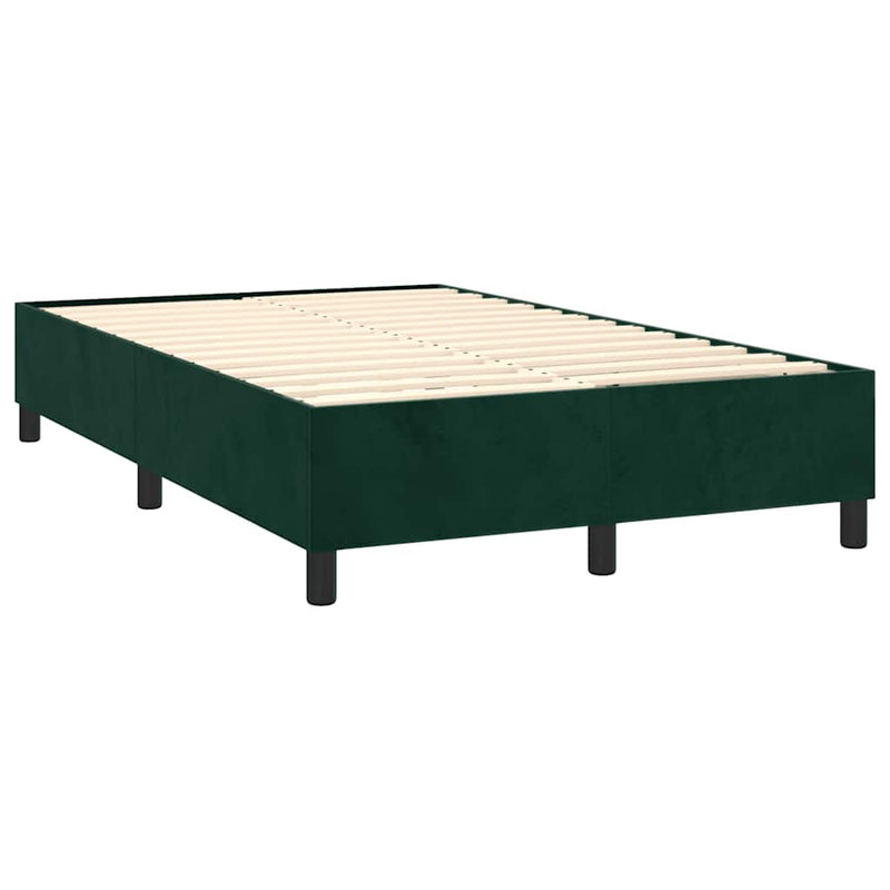 Pat box spring cu saltea, verde închis, 120x200 cm, catifea
