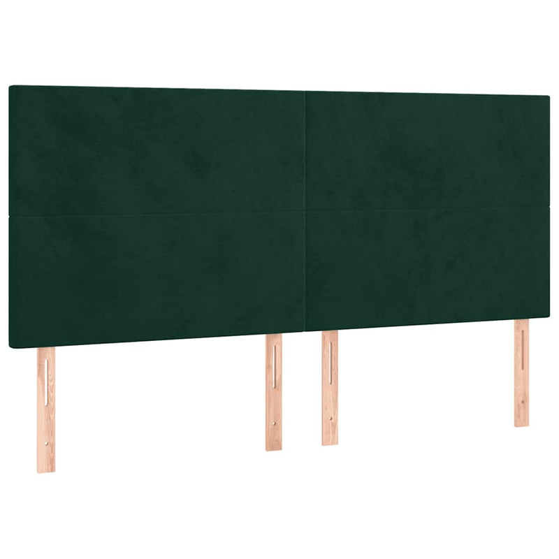 Pat box spring cu saltea, verde închis, 160x200 cm, catifea