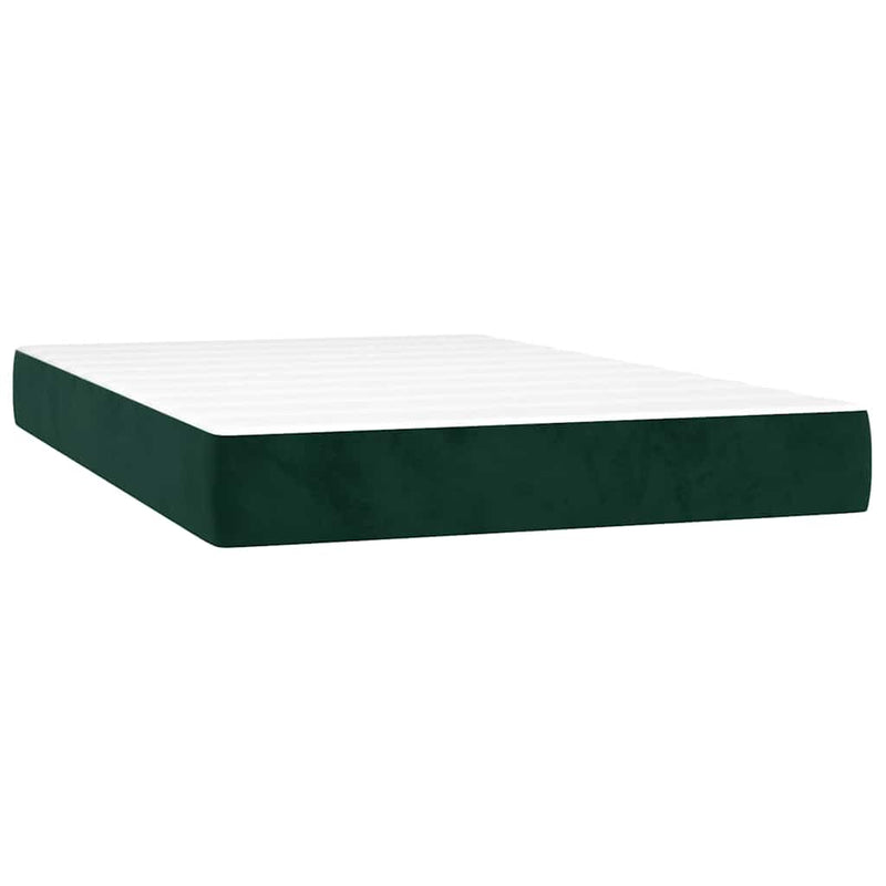 Pat box spring cu saltea, verde închis, 100x200 cm, catifea
